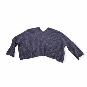 POL for ANTHROPOLOGIE Women’s Purple Multicolor Cropped Sweater Large